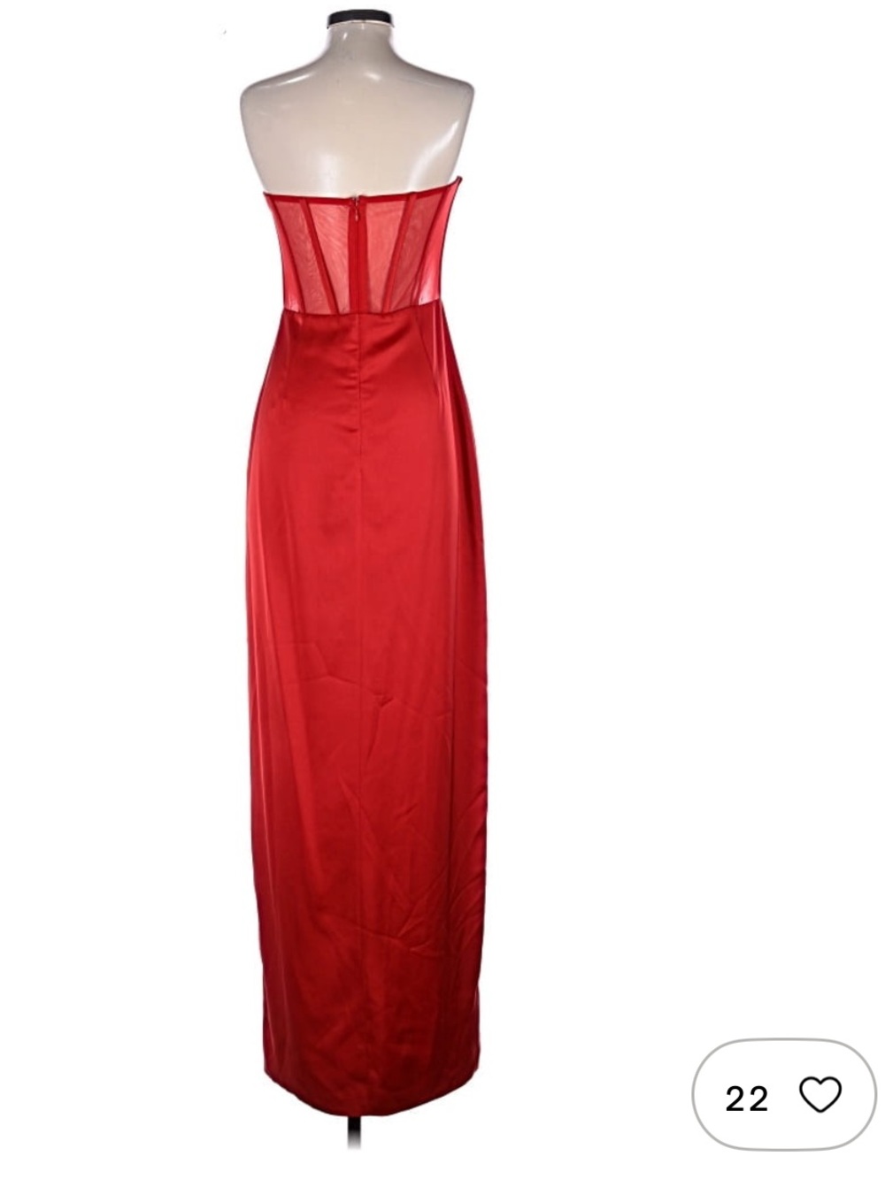 Strapless Red Ruffled Maxi Dress - Picture 2 of 2